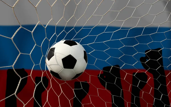 Russian Flag Soccer Ball Concept Sport — Stock Photo, Image