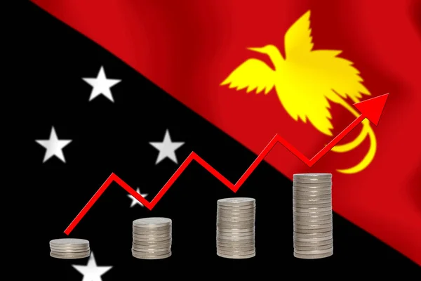 concept  graph The economic betterment Finance and accounting on  flag background