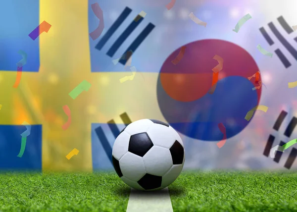 Competizione Coppa Calcio Tra Corea Del Sud Nazionale Svezia Nazionale — Foto Stock