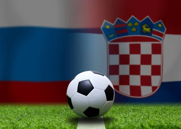 Copa Fútbol Competencia Entre Nacional Ruso Nacional Croata —  Fotos de Stock