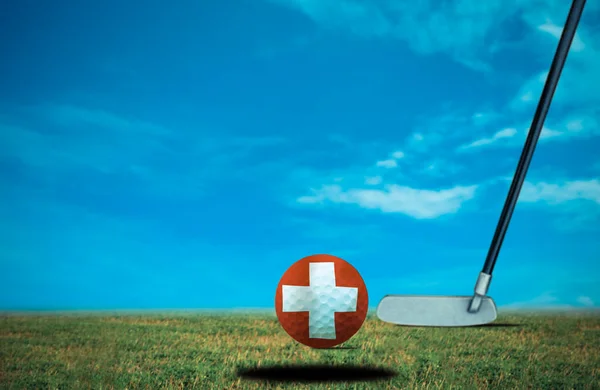 Golf Boll Schweiz Vintage Färg — Stockfoto