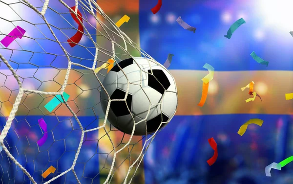 Σημαία Σουηδίας Και Μπάλα Ποδοσφαίρου Concept Αθλητισμού — Φωτογραφία Αρχείου