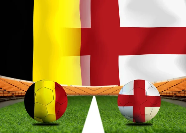 Змагання Футболу Між Збірними Бельгії Англії — стокове фото