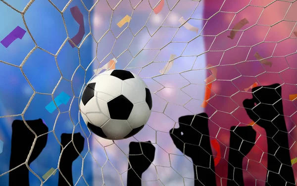 France flag and soccer ball. Concept sport.