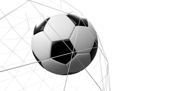 白い背景のサッカーボール 3Dレンダリング — ストック写真