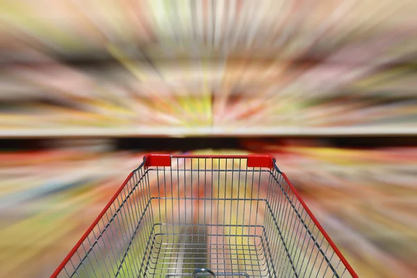 Astratto Sfocato Negozio Alimentari Sfondo Interno Corridoio Sfocato Supermercato Negozio — Foto Stock