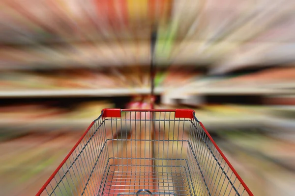 Abstract Blurred Grocery Store Interior Background Blur Aisle Supermarket Grocery — Stock Photo, Image