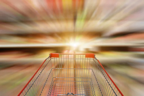 Abstract Wazig Kruidenierswinkel Interieur Achtergrond Waas Gangpad Van Supermarkt Supermarkt — Stockfoto