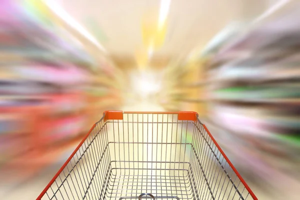 Abstract Blurred Grocery Store Interior Background Blur Aisle Supermarket Grocery — Stock Photo, Image