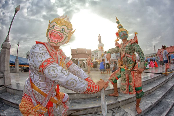 Korat Tailândia Outubro 2016 Khon Arte Dramática Tradicional Dança Clássica — Fotografia de Stock