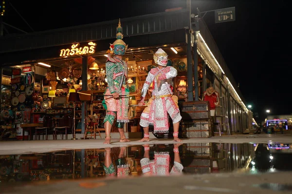 Korat Tailândia Outubro 2016 Khon Arte Dramática Tradicional Dança Clássica — Fotografia de Stock