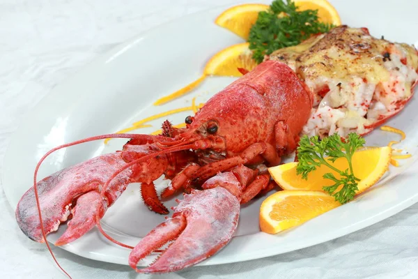 Baked Lobster Cheese Macro Closeup Design Work — Stock Photo, Image