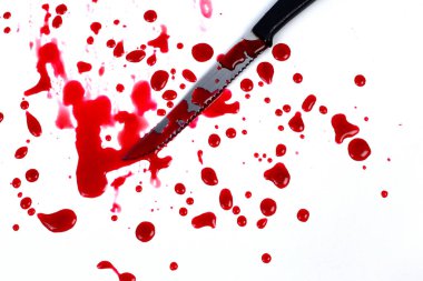 bloedige hand geïsoleerd op witte achtergrond afdrukken