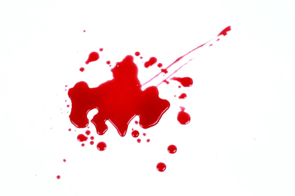 Vér Foltok Elszigetelt Fehér Háttér — Stock Fotó