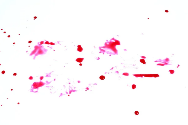 Bloed Vlekken Geïsoleerd Witte Achtergrond — Stockfoto