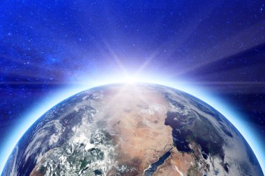 Dünya haritası, Dünya gezegeni. NASA tarafından döşenmiş elementler