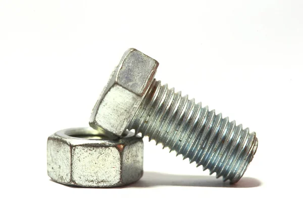 Bolts Nut Isolated White Background — Stock Photo, Image