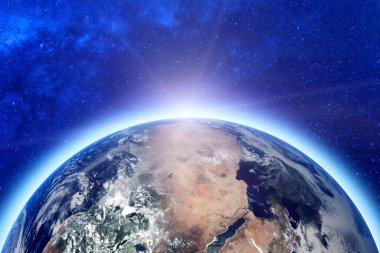 Dünya haritası, Dünya gezegeni. NASA tarafından döşenmiş elementler