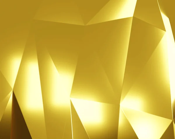 Oro Cristal Abstracto Fondo Mosaico Ilustración Geométrica Estilo Origami Con — Foto de Stock