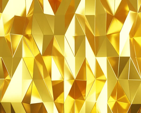Złoty Kryształ Abstrakcyjne Tło Mozaiki Geometryczna Ilustracja Stylu Origami Gradientem — Zdjęcie stockowe