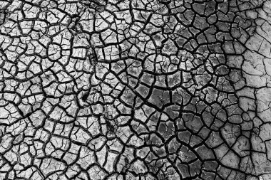 Çok kuru, çatlamış toprak arka planı.