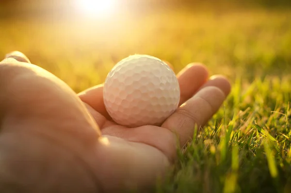Golf. Golfer\'s hand with ball. Sport