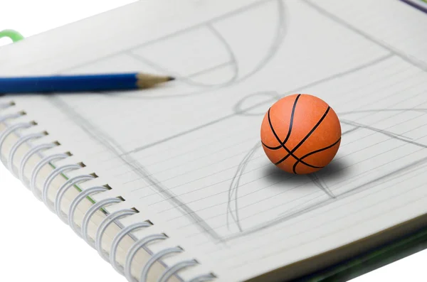 Basketball Est Sur Stade Pour Dessiner Dans Livre Concept Représente — Photo