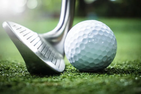 Club Golf Balle Golf Gros Plan — Photo