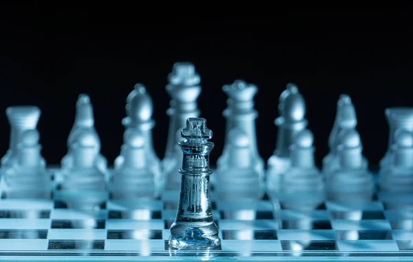 Concept Business Competition Close Glass Chess — Stock Photo, Image