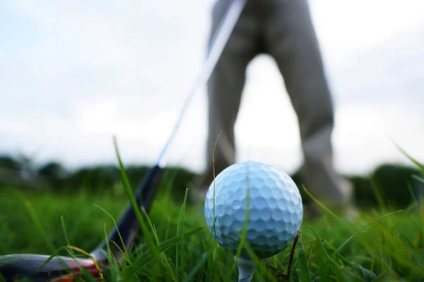 Golfista Con Club Golf Jugando —  Fotos de Stock