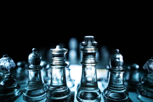 Concept Business Competition Close Glass Chess — Stock Photo, Image