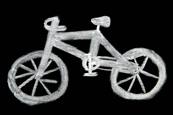 Mano Bicicleta Dibujada Tiza Sobre Una Pizarra —  Fotos de Stock