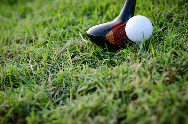 Golfschläger Und Golfball Aus Nächster Nähe — Stockfoto