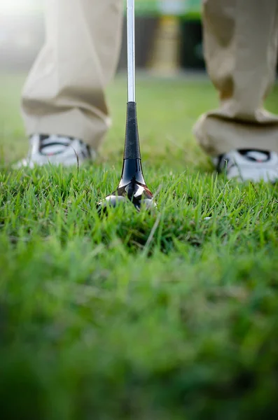 芝生の上でゴルフをするゴルファー — ストック写真