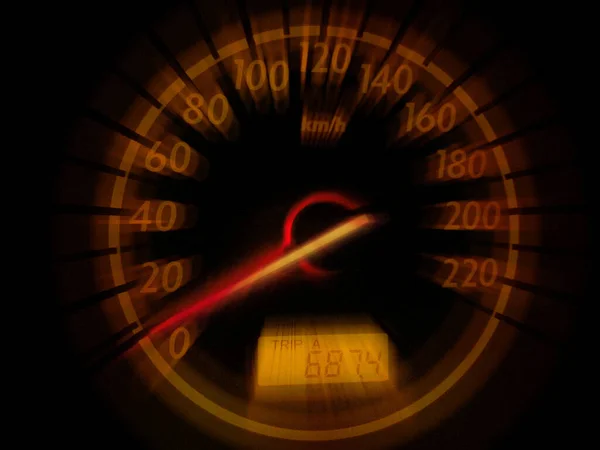 Prędkościomierz Podświetlonego Samochodu — Zdjęcie stockowe