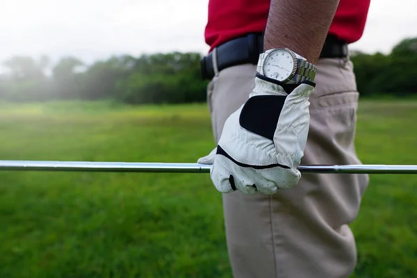 Hombre Con Club Golf Jugando — Foto de Stock