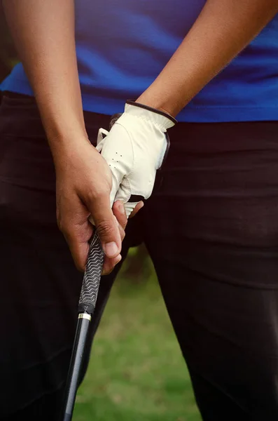 Golfe Mãos Golfista Desporto — Fotografia de Stock