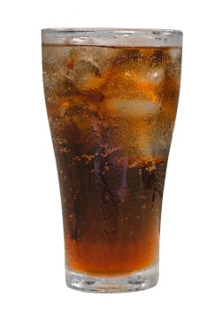 Buzlu bir bardak kola.