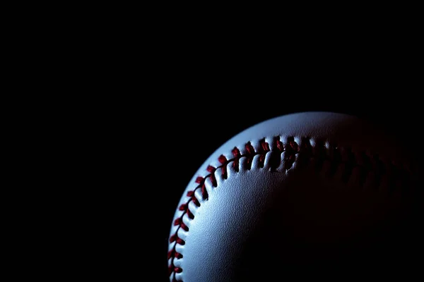 Vit Baseball Med Mörk Bakgrund — Stockfoto