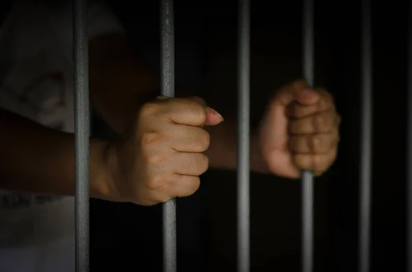 Kelepçelenmiş Erkek Ellerinin Yakın Çekimi 