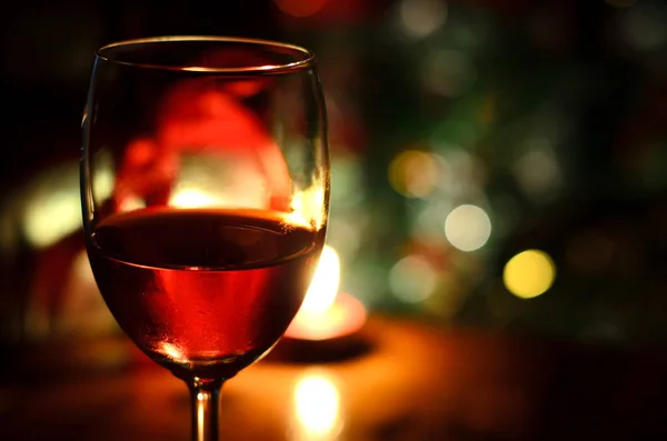 Bicchiere Vino Candela Still Life — Foto Stock