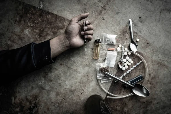 Homme Est Mort Avec Drogue — Photo