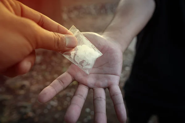 Conceito Homem Asiático Rejeitou Drogas Dia Internacional Contra Abuso Drogas — Fotografia de Stock