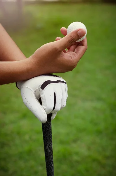 高尔夫 Golfer的手 — 图库照片