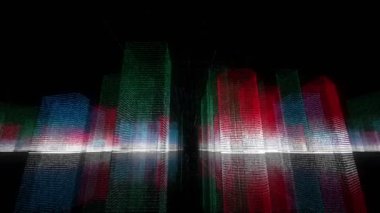 Dijital şehrin büyümesini gösteren holografik teknoloji görüntüleri 