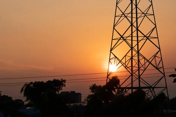 High Voltage Post High Voltage Tower — Stock Photo, Image