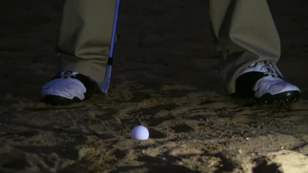 Primo Piano Dell Uomo Giocare Golf — Video Stock