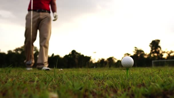 Çayır Üzerinde Golf Oynayan Adam — Stok video