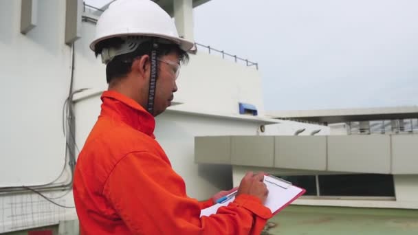 Engenheiro Inspeção Canteiro Obras — Vídeo de Stock