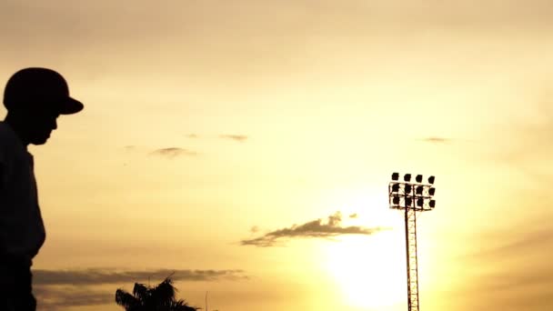 Hombre Asiático Equipo Deportivo Jugando Béisbol — Vídeos de Stock